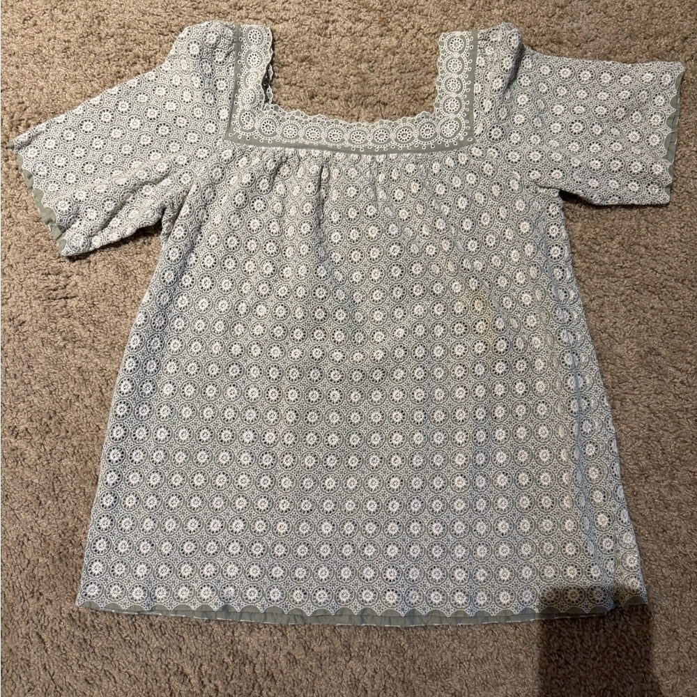 Anna Sui Gray and White Patterned Tunic